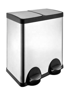 40l Fingerprint Proof Stainless Steel 2 X 20L Rubbish Trash Can Double Recycle <strong>Pedal</strong> <strong>Bin</strong> With <strong>Dual</strong> Compartment - Product Image 3