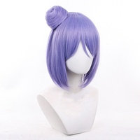 Vente en gros Konan perruque Cosplay 35cm court Violet N Aruto Anime Peluca cheveux synthétiques résistants à la chaleur perruque Cosplay avec une queue de cheval