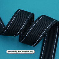 Cinta de Polipropileno de Alta Tenacidad Personalizada de 1.8mm de Grosor, 20mm 25mm, con Tira Reflectante Tejida para Collares, Correas y Bolsas