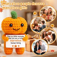 Mini Décoration en Crochet Homme Citrouille Positif, Cadeaux d'Intérieur, Décoration de Bureau, Cadeaux de Panier Boo pour Femmes, Décoration d'Automne et de Thanksgiving pour la Maison