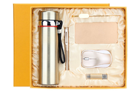 Coffret cadeau de bureau pour femmes et hommes, bouteille d'eau avec affichage de la température + batterie externe + stylo + clés USB