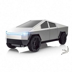 Voiture télécommandée Cybertruck en alliage moulé sous pression à l'échelle 1:24 avec son et lumière, mécanisme de recul et alimentation électrique - Product Image 2