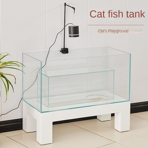 Nido de gato de vidrio ultra blanco de cinco líneas, tanque de peces interactivo de cristal dorado, Material de vidrio, Cge de gato y tanque de peces - Product Image 2