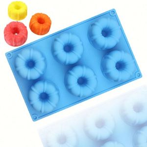 Moule à bougies en silicone écologique personnalisé avec logo, 6 cavités, forme Savarin, pour gâteaux DIY, OEM/ODM - Product Image 1