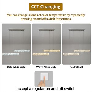Lustre suspendu pour salon, restaurant, populaire, en cristal K9, en acier inoxydable chromé, luminaires suspendus - Product Image 2