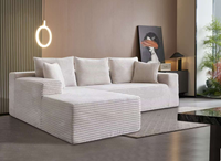Modernes Luxus-Sofa in L-Form, Hochwertig, Komprimiert, Modular, Ausziehbar, Samt-Stoff, Faltbar, für Villa-Wohnzimmer, Vakuumverpackt