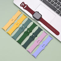 Bracelet en Silicone Multicolore avec Boucle Papillon Réglable 38mm 42mm en Silicone Souple Étanche pour Bracelet Iwatch