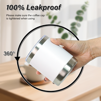 Mug Kopi Kantor Vakum Dinding Ganda Stainless Steel dengan Tutup Transparan Logo Personal