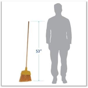 Escoba Boardwalk 932ACT Angler con mango de madera amarillo de 53 pulgadas y cerdas de plástico, 12 unidades por caja - Product Image 5