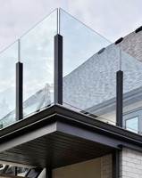 Poteau de balustrade en verre sans cadre en acier inoxydable de style moderne, résistant à la rouille, pour escalier, villa, appartement