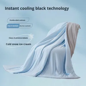 Trapunta estiva trapunta fresca trapunta in seta di ghiaccio sottile per letto singolo o matrimoniale per aria condizionata morbido e confortevole uso domestico - Product Image 2