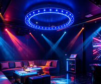 Enceinte HN-L1005 ronde bleue RGB avec anneau lumineux d'ambiance