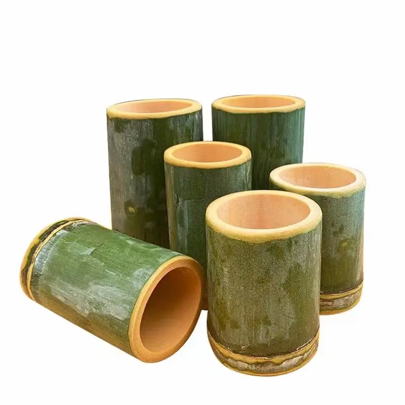 renewable resource that does not cause pollution natural Bamboo Tube Ice Cream Bamboo tube rice cup