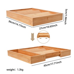 <span class=keywords><strong>Organisateur</strong></span> d'épices à <span class=keywords><strong>tiroir</strong></span> en bambou extensible à 3 niveaux avec plateau de rangement pour une organisation efficace des assaisonnements - Product Image 6