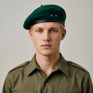 Wholesale Classic Wool Leather <b>Beret</b> Hat for Men Women Fashionable and Vintage Tactical <b>Beret</b> Hats - Product Image 3