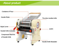 Machine à pâtes électrique DHH240C en acier inoxydable, machine à nouilles automatique, épaisseur réglable de 1 à 4 mm, couteau à nouilles