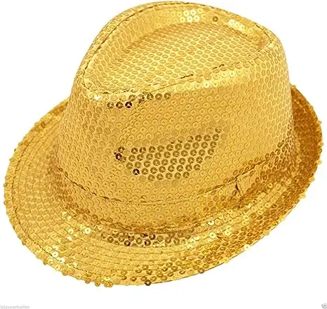 Pailletten Cap Hat Gangster Hut Fedora Trilby Dance Party Kostüm Hüte