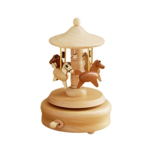 <b>Wooden</b> Music Box Music Box Creative Home <b>Gift</b> Children's Birthday <b>Gift</b> Carousel Handmade Solid Wood <b>Gift</b> - Product Image 5