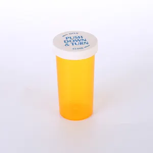 Amber Black Color Pp Child Resistant Cap Vials Plastic Bottle Vial Push Down Turn Vials