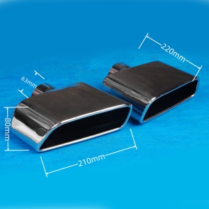 Auto Uitlaat Gemodificeerde Platte Vierkante Uitlaat Demper Tip Roestvrij Staal Uitlaat Staart Keel - Product Image 2