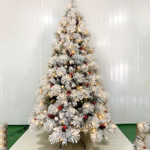 Factory Direct <strong>Fir</strong> Shape Prelit Artificial Christmas Tree PE PVC Branch Outdoor Fat Luxury Christmas Tree With Warm Led - Product Image 1
