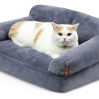 Cama para Perros Económica y Personalizable con Logotipo, Ecológica, de Felpa de Coral, Rectangular, Sólida, Lavable a Máquina, Suave, Flexible, Color Marrón Claro