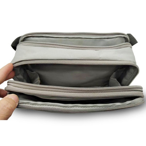 <b>Toiletry</b> Bag Three Layer Zipper Light Gray Nylon Large Capacity Rectangle Leisure Travel <b>Storage</b> Bag - Product Image 4
