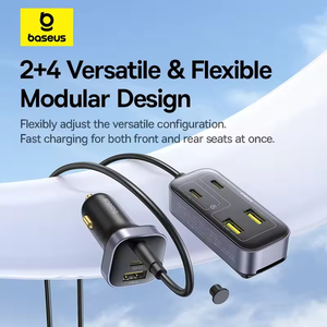 Cargador de Coche Baseus de 110W, Cargador Rápido Expandible 3U+3C PD QC SCP FCP AFC para iPhone, Samsung, Xiaomi, <span class=keywords><strong>Huawei</strong></span> - Product Image 2