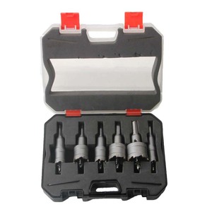 6 Pc Hole Saw Set 30 Mm Carbide Tipped Metal Woodworking <b>Drill</b> <b>Bits</b> For Carpentry Home Use In Transparent <b>Box</b> - Product Image 1