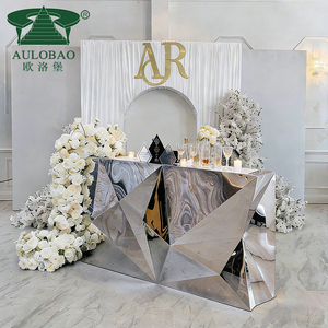 Club Muebles Espejo Acero inoxidable Barra de Bar portátil Mesa de cóctel - Product Image 5