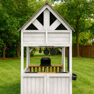 Cabane en bois massif pour enfants, tente de jeu pour enfants, maison de jeu pour enfants avec tableau noir - Product Image 5