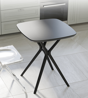 Table basse carrée en plastique moderne et simple pour la maison Table de jardin d'extérieur Table de salle à manger noire de chambre à coucher de restaurant vente en gros