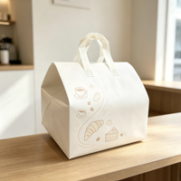 Sac isotherme portable personnalisé en non-tissé pour la livraison de café, boissons et aliments à emporter – Transport thermique jetable pour restaurants