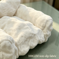 Canapé pour chat et chien de grande taille, amovible, antidérapant, en fausse fourrure de lapin luxueuse, avec base imperméable en TPU, pour petits chiens