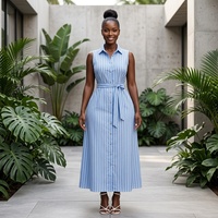 Vente en gros 2026 – Nouvelle collection de chemises, robes et longues jupes rayées de style français de haute qualité, modèles respirants et tendance pour femmes