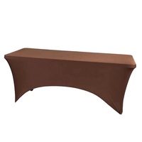 Nappe Rectangulaire en Spandex Extensible 6 pi 8 pi à Motif Rond, Tissu Polyester pour Mariages, Banquets, Fêtes, Hôtels et Restaurants