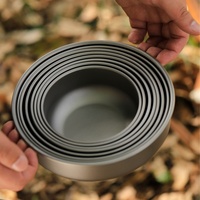 Ensembles d'assiettes en titane, vaisselle de camping en titane, soucoupes, couverts de plein air, accessoires pour la randonnée et les voyages