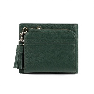 Portefeuille court en cuir véritable pour femme, compact, multifonction, avec fermeture à bouton-pression - Product Image 3