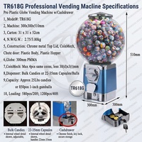 Distributeur de bonbons et de jouets en capsules professionnel TR618G de 25 lb avec tiroir-caisse pour les parcs d'attractions