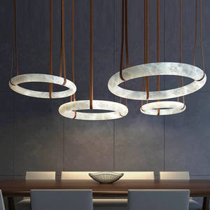 Minimal blanc vente chaude prix de gros laiton inoxydable plafond albâtre suspension moderne pour la maison - Product Image 2