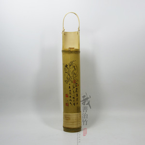 Natural Bamboo Wine Barrel 9-10*28 Cork Cap Hand Carved Dragon Pattern Beverage Packaging Customizable - Product Image 2