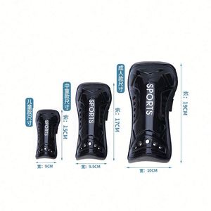 Protège-tibias de football Bo Hao épaissis anti-collision pour adultes et enfants, en caoutchouc noir avec sangle, équipement de protection pour le jeu - Product Image 1