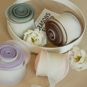 Nine-Colored <b>Ribbon</b> 6Cm Organza Fishtail <b>Ribbon</b> Solid Color For Flower Wrapping Valentine's Day Cake Boxes Bow Tie Headband - Product Image 2