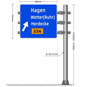 Poste de Señalización Vial de Aluminio Tubular en Forma de T con Doble Brazo para Carteles Publicitarios - Product Image 5