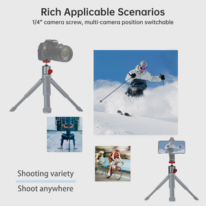 Mini adaptateur de griffe porte-accessoire étanche en alliage d'aluminium avec vis 1/4 et <span class=keywords><strong>rotule</strong></span> de trépied rotative pour appareils photo mobiles et monopodes - Product Image 2