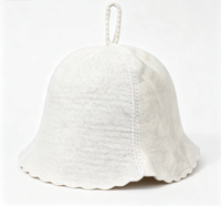 Chapeau de sauna en feutre de laine uni multicolore, léger, pour sauna, bain de vapeur, spa à domicile