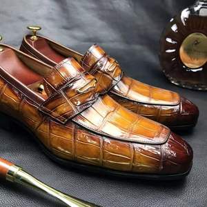 Chaussures Goodyear Welt de haute qualité pour hommes, chaussures de luxe faites à la main pour hommes, cuir de crocodile véritable, chaussures de soirée de <span class=keywords><strong>mariage</strong></span> pour hommes - Product Image 2