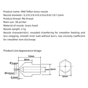 0.3mm dış iplik M6 dağıtım memesi sertleştirilmiş Metal hassas yazıcı 3D iğne - Product Image 3