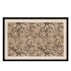 Alfombra floral de estilo retro francés vintage, cuadrada, de poliéster, lavable, para sala de estar, dormitorio, decoración del hogar - Product Image 4