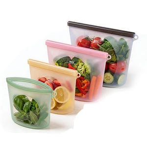 Sacs de conservation en silicone de qualité alimentaire, haute transparence, double <span class=keywords><strong>fermeture</strong></span>, design à <span class=keywords><strong>tirette</strong></span>, réutilisables, étanches, hermétiques, prix usine - Product Image 6